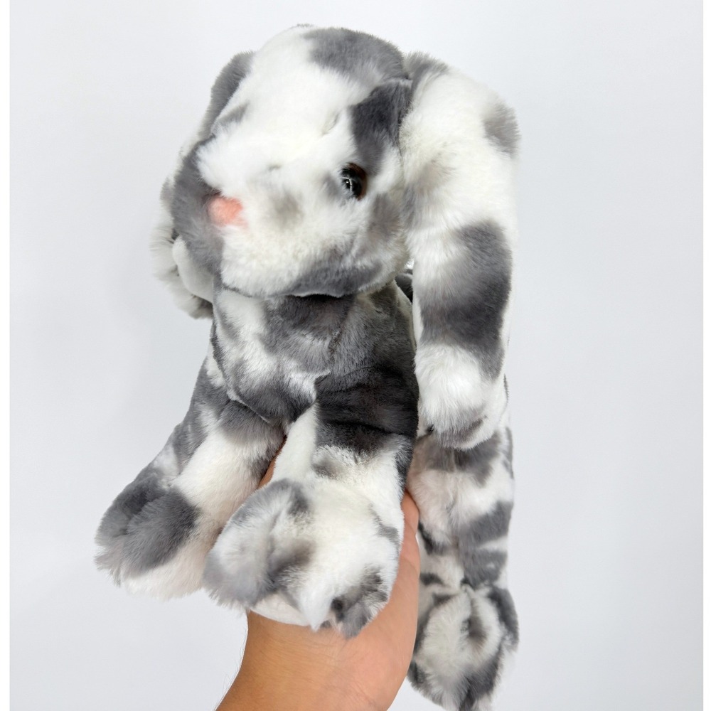 Douglas Bouncie Spotted Bunny Soft Plush Stuffed Animal Gray White
